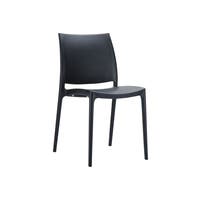 Maya, stapelbar stol, svart pl ast