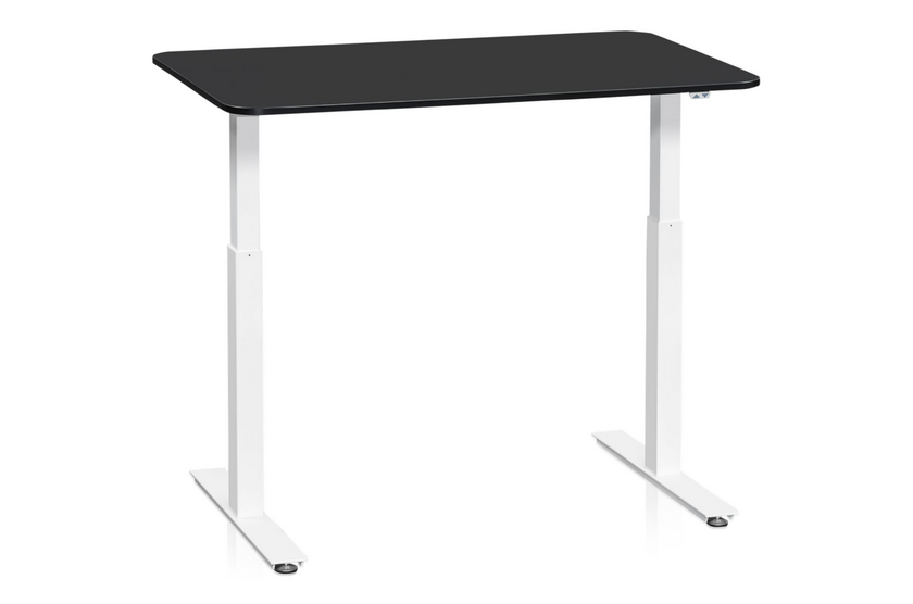 Skrivbord Sitt&Stå 1200x800 mm Svart Laminat Vitt Stativ