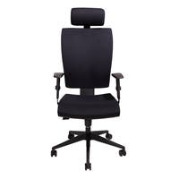 MONTPELLIER, KONTORSSTOL, SVAR T TYG, SVART UNDERREDE, NACKST