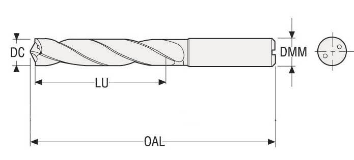 Borr 12xD inv.kyl Ø3 TiAlN BLDC212D030030SIK ISO P+K