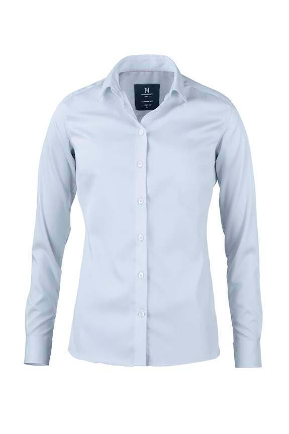 SKJORTA PORTLAND MODERN FIT LJ USBLÅ 2XL-DAM