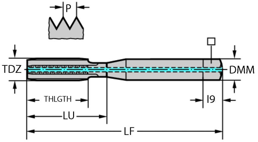 GÄNGTAPP E2031456-M8 M 8-6HX 90/18/8/4