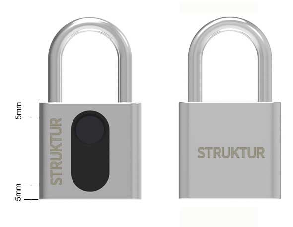 HÄNGLÅS FINGERPRINT STRUKTUR 1 ST