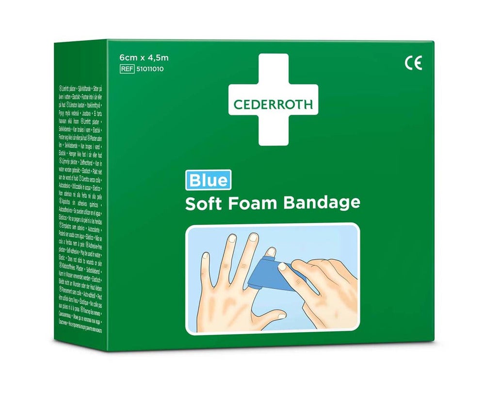 Soft Foam Cederroth blå 6cmx4.5m bandage