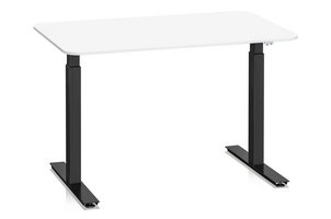 Skrivbord Sitt&Stå 1200x800 mm Vit Laminat Svart Stativ