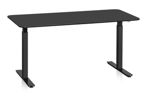 Skrivbord Sitt&Stå 1600x800 mm Svart Laminat Svart Stativ