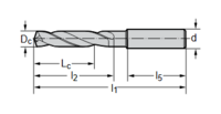 BORR HM DC160-05-08.000A0-WJ30 Solid Carbide Drills, 3-5 x Dc