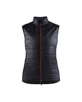 Vest with quilt front and back Women Svart/Röd XXXL