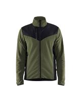 Stickad Jacka med Softshell Hö stgrön/Svart 4XL
