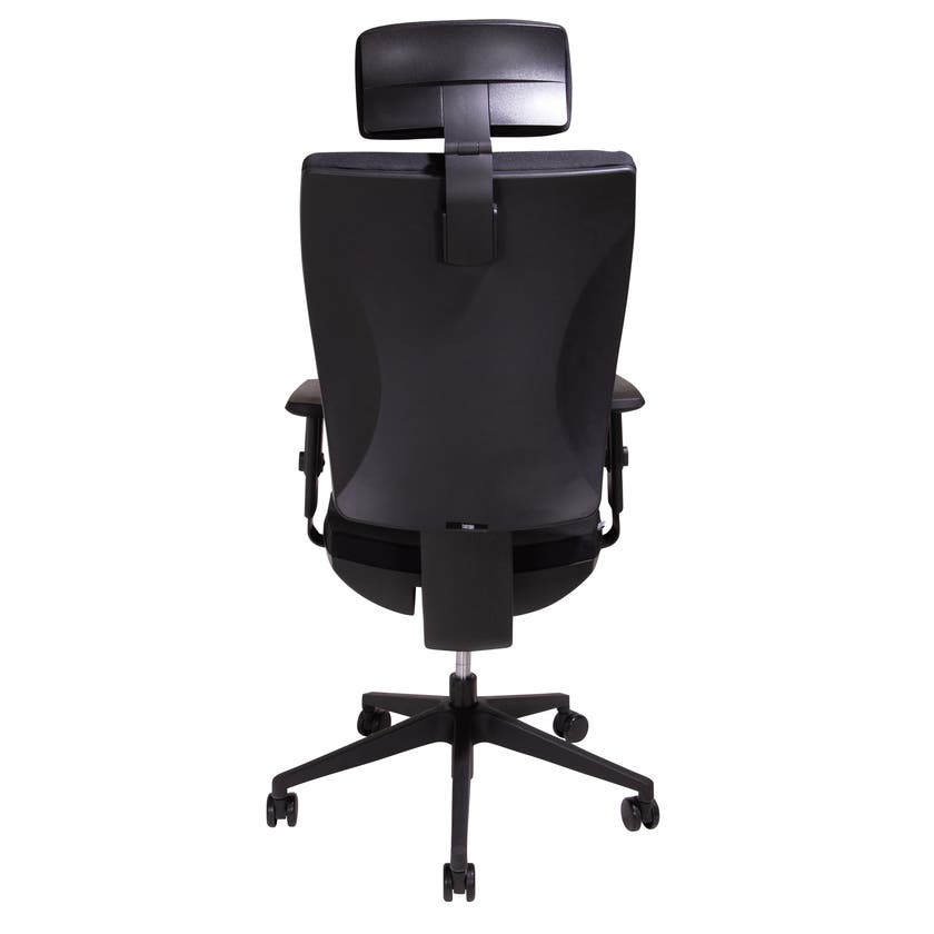 MONTPELLIER, KONTORSSTOL, SVAR T TYG, SVART UNDERREDE, NACKST