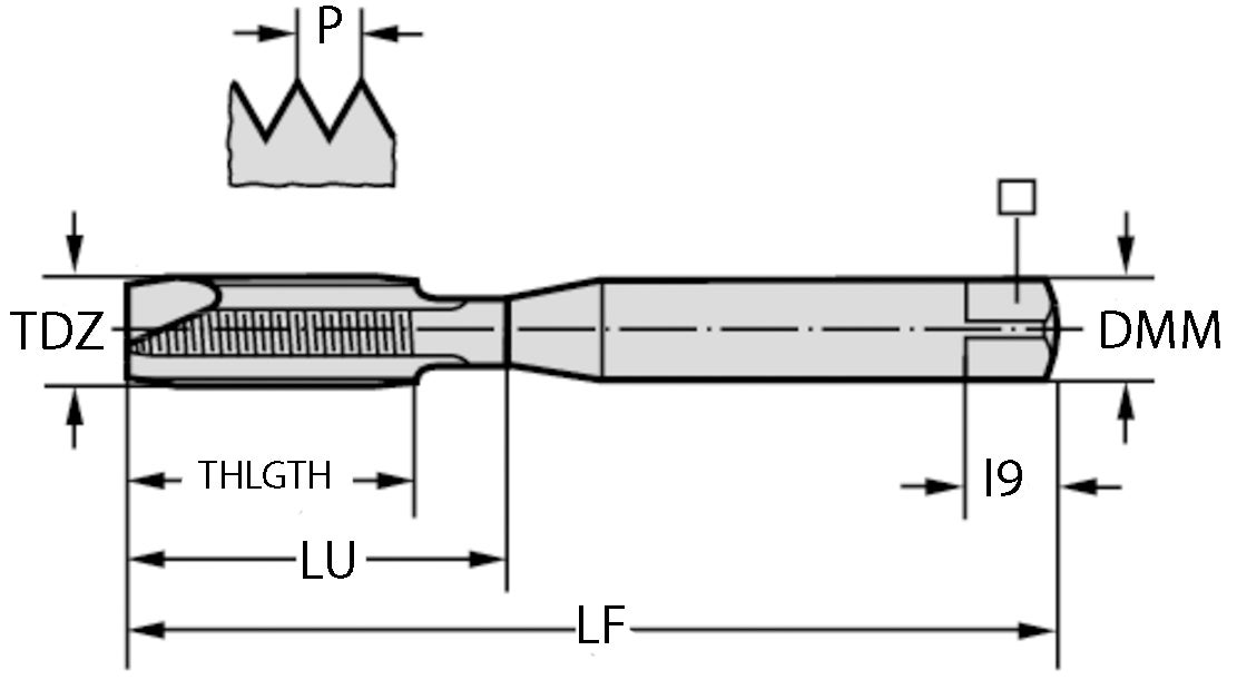 GÄNGTAPP N20219-M10 M 10-ISO2/6H 100/20/10/3