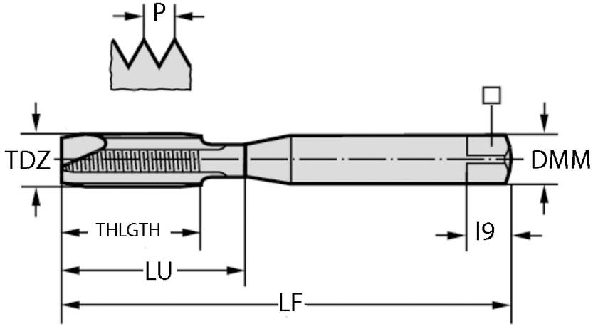 GÄNGTAPP N20219-M10 M 10-ISO2/6H 100/20/10/3