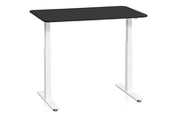 Skrivbord Sitt&Stå 1200x800 mm Svart Laminat Vitt Stativ