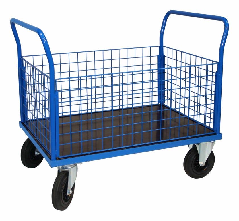 PLATTFORMSVAGN, 800X1200 900 MM BLÅ