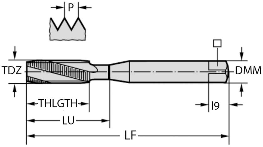 GÄNGTAPP 23400-UNF10 Nr.10-32 UNF-3B 70/8/6/3