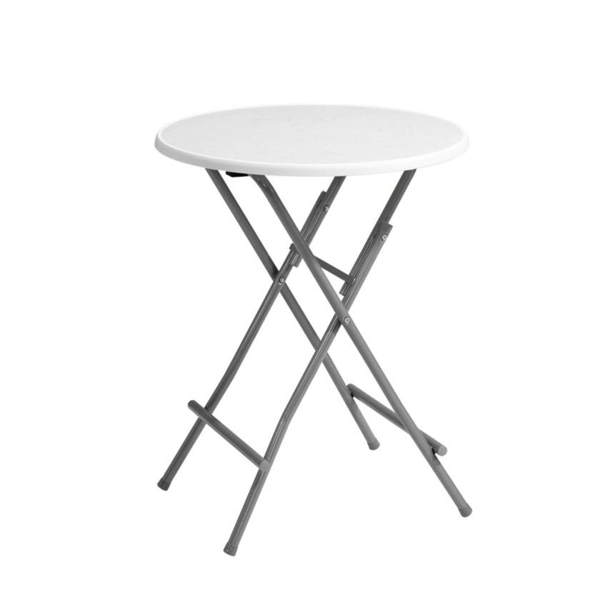FLIP, Ø70CM, VIT SKIVA, SILVER GRÅTT STATIV
