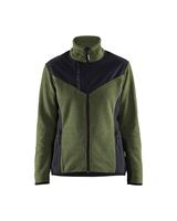 Stickad Jacka med Softshell Da m Höstgrön/Svart L