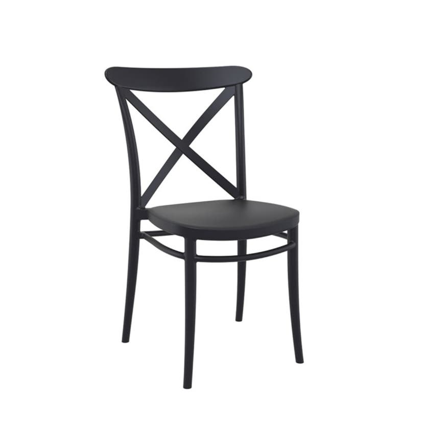 CROSS, STAPELBAR STOL, SVART P LAST