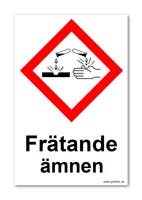 SKYLT "FRÄTANDE ÄMNEN" A4 297X210MM PVC