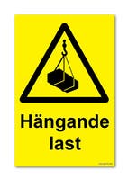 SKYLT "HÄNGANDE LAST" A4 297X210MM PVC