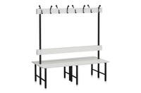 SITTBÄNK DUBBELSEKTION 1500 MM LJUSGRÅ LAMINAT