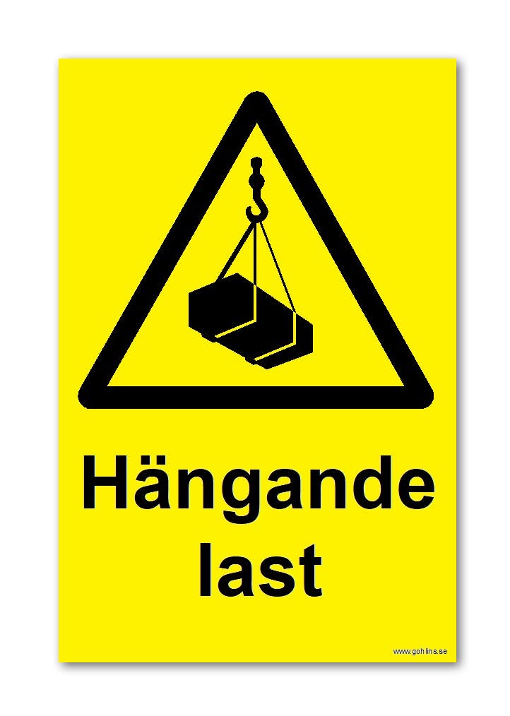 SKYLT "HÄNGANDE LAST" A4 297X210MM PVC
