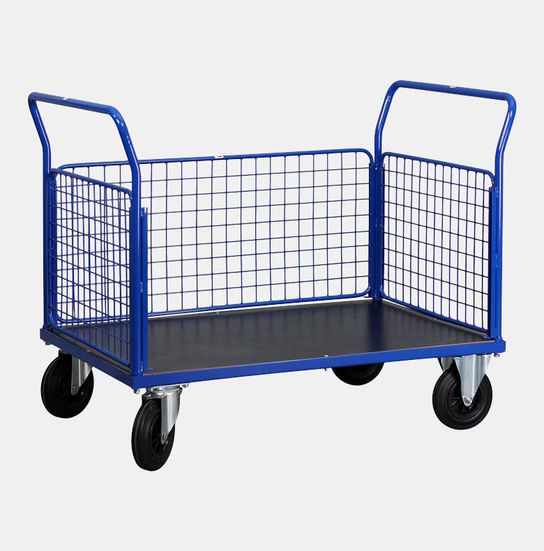 PLATTFORMSVAGN nätsarg 3 sidor 1200x800 Blå