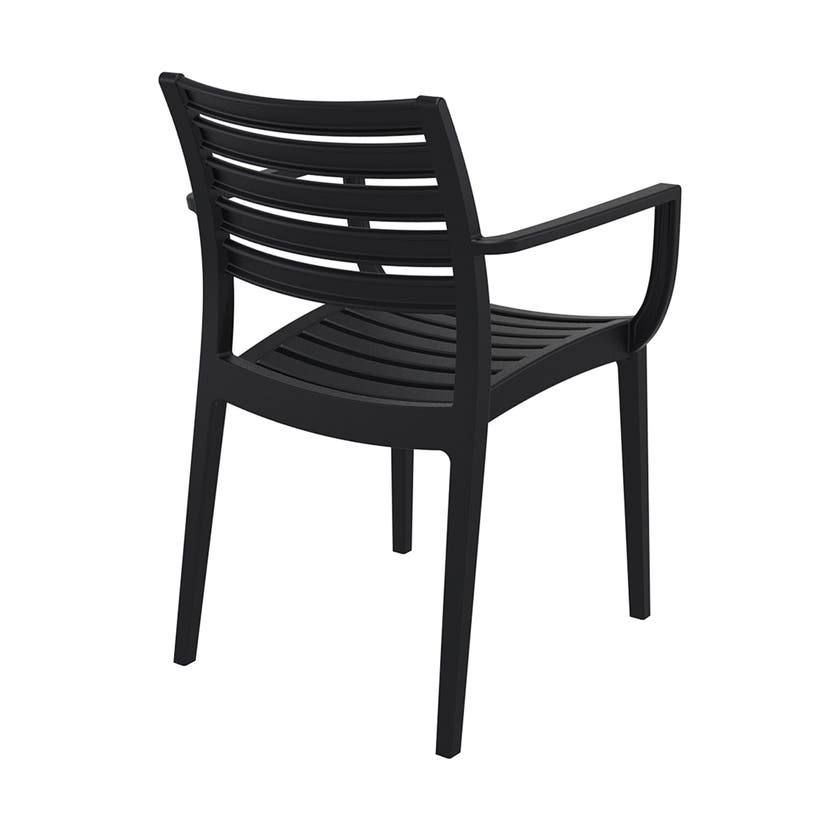 ARTEMIS STAPELBAR STOL MED ARM STÖD, SVART