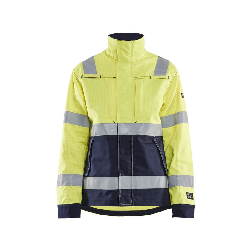 Jacka Multinorm Dam Varselgul/ Marinblå L