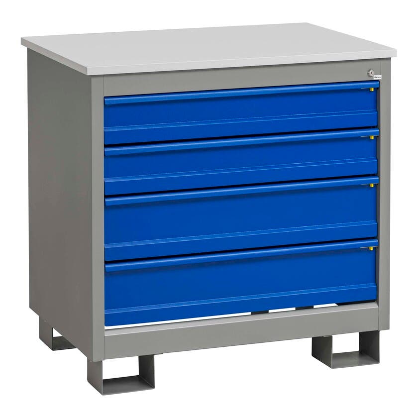 Verkstadshurts H 4 Lådor Grå/B lå 1020x700x1000 mm