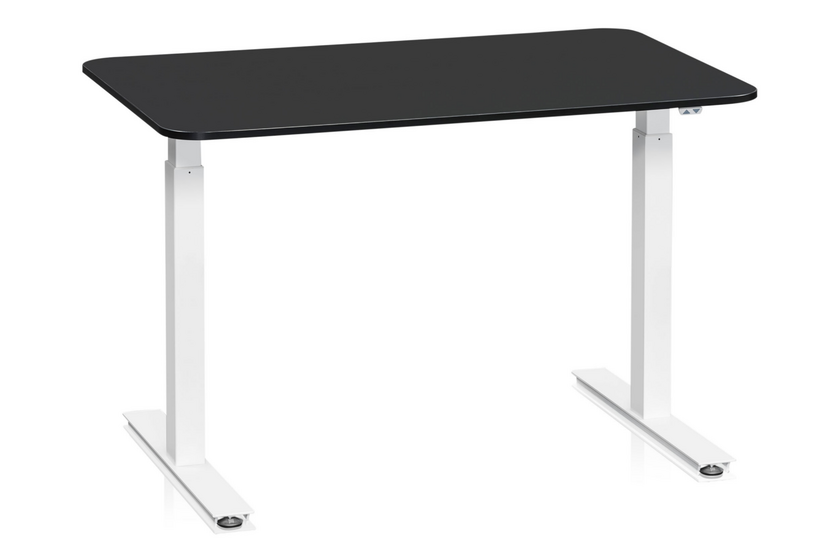 Skrivbord Sitt&Stå 1200x800 mm Svart Laminat Vitt Stativ