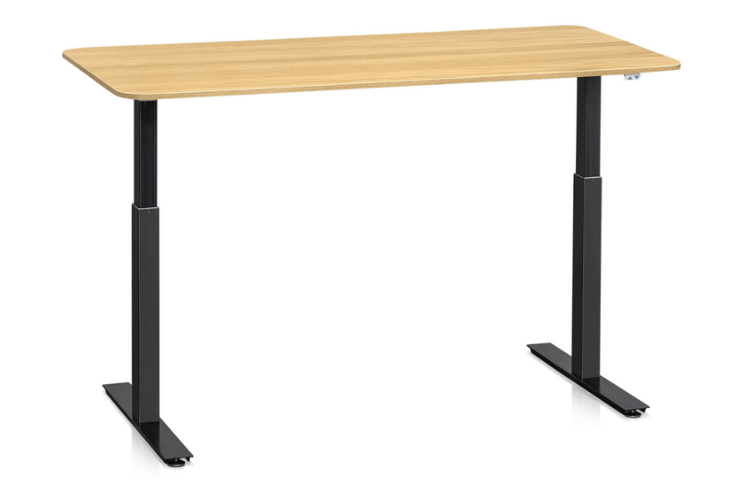 Skrivbord Sitt&Stå 1600x800 mm Ekfanér Svart Stativ