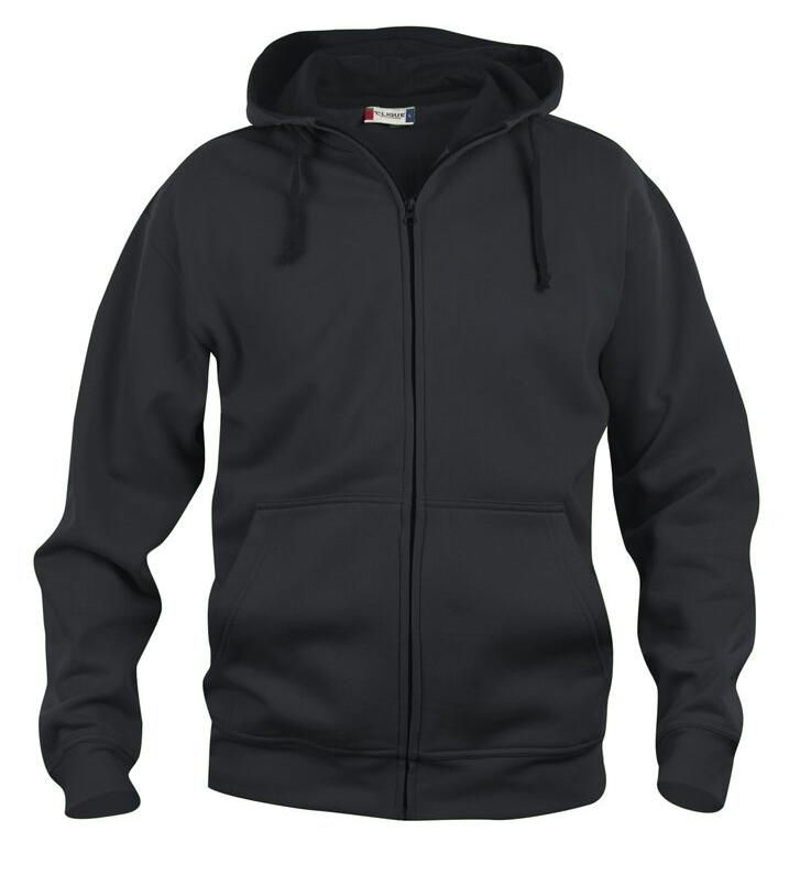 Hood tröja med zip Svart L Basic Hoody FZ New Wave