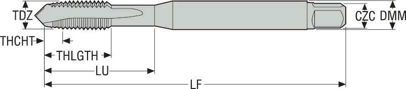 GÄNGTAPP MTP-M6X1.00ISO6HX-TB- S001