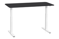 Skrivbord Sitt&Stå 1600x800 mm Svart Laminat Vitt Stativ