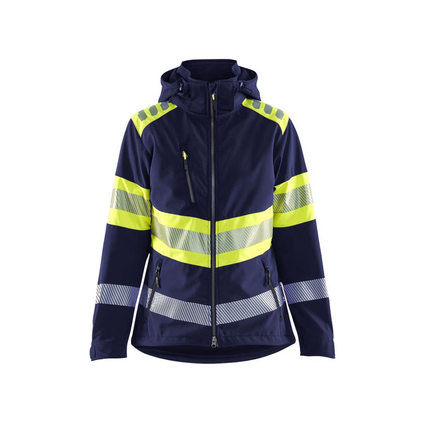 Softshelljacka Varsel Dam Mari nblå/Varselgul L