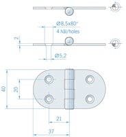 GÅNGJÄRN 40X74MM RF ELPOL