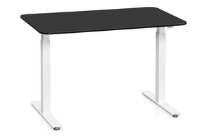 Skrivbord Sitt&Stå 1200x800 mm Svart Laminat Vitt Stativ