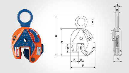 LYFTKLÄMMA IP10 0,5T 0-16MM VERTICAL