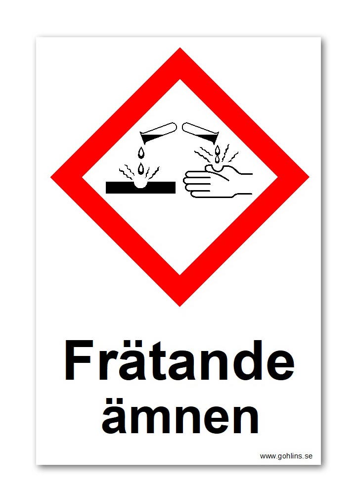 SKYLT "FRÄTANDE ÄMNEN" A4 297X210MM PVC