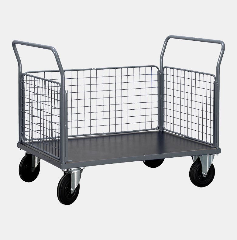 PLATTFORMSVAGN nätsarg 3 sidor 1200x800 Grå