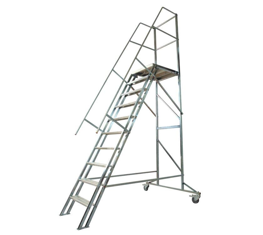 MOBIL TRAPPA STÅL 10 STEG PLATTFORMSHÖJD 2000MM