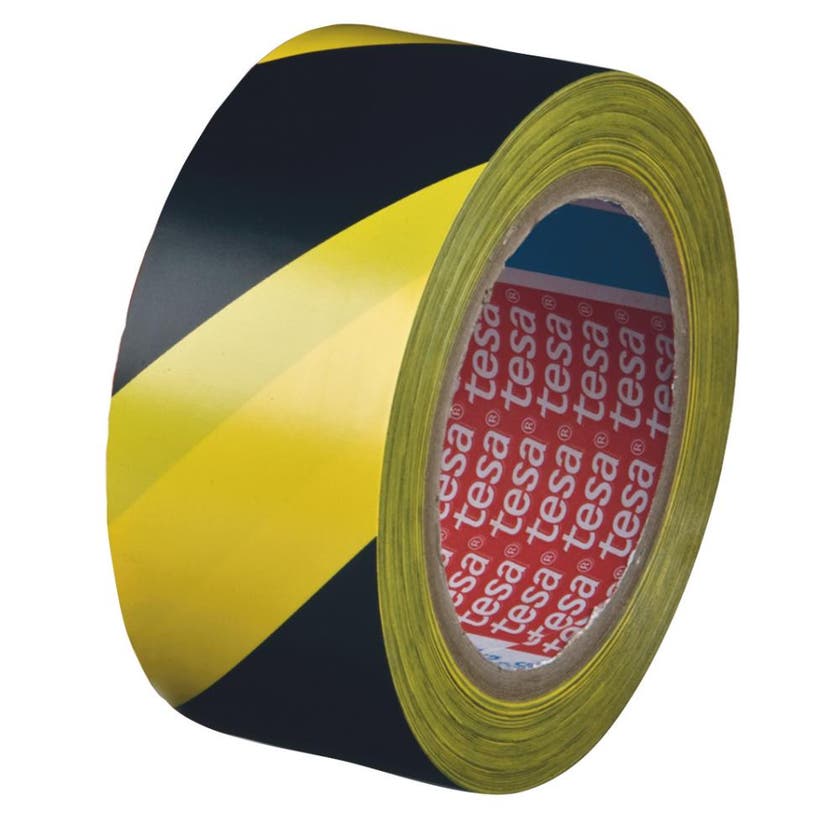 VARNINGSTEJP 50MM GUL/SV