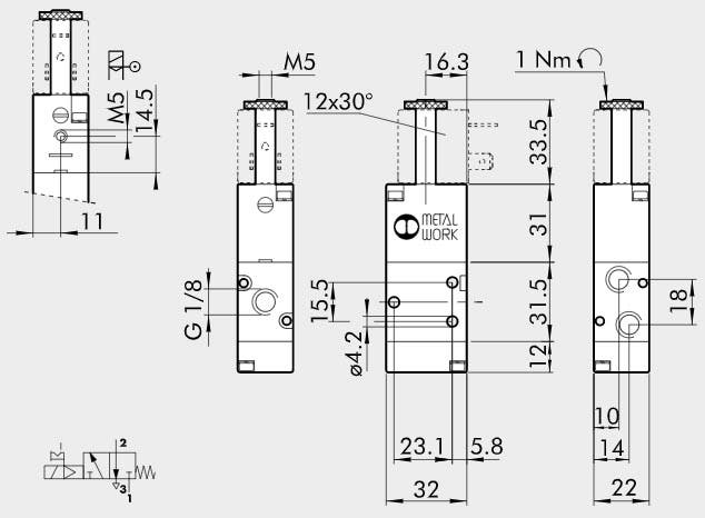 VENTIL SOV 23 SOS NC 1/8