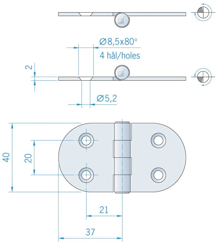 GÅNGJÄRN 40X74MM RF ELPOL