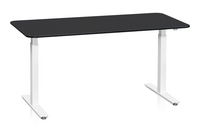 Skrivbord Sitt&Stå 1600x800 mm Svart Laminat Vitt Stativ