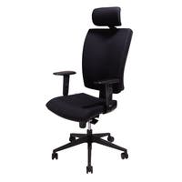 MONTPELLIER, KONTORSSTOL, SVAR T TYG, SVART UNDERREDE, NACKST