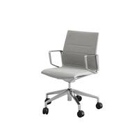 STYRELSE, KONTORSSTOL, MELLAN RYGG, GRÅTT ULL-TYG, POLERAT A