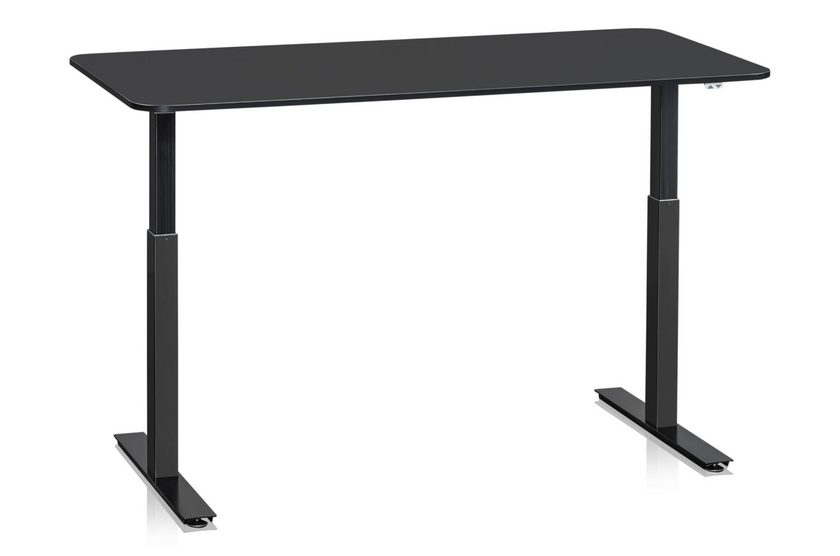 Skrivbord Sitt&Stå 1600x800 mm Svart Laminat Svart Stativ