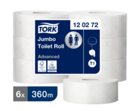 Toapapper 2-lag Returfiber Vit Tork Advanced Jumbo T1 6rl/krt